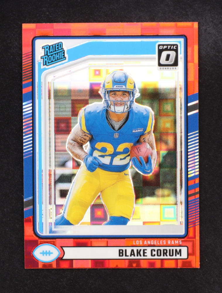 Blake Corum 2024 Donruss Optic Rated Rookies Preview Red Pandora #322 RC