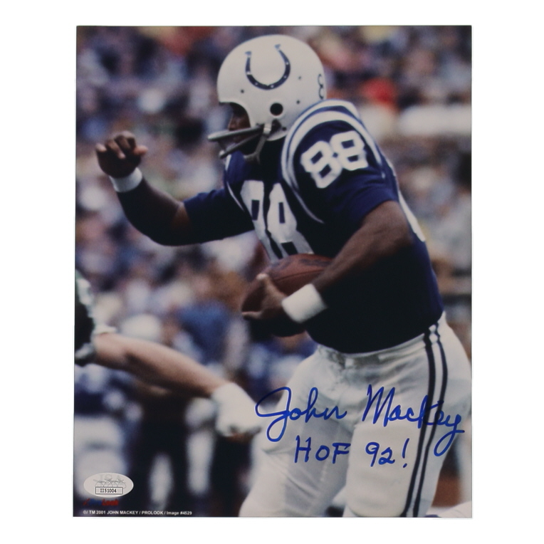 John Mackey Signed Colts 8x10 Photo Inscribed "HOF 92!" (JSA) at PristineAuction.com John Mackey Signed Colts 8x10 Photo Inscribed "HOF 92!" (JSA) at PristineAuction.com