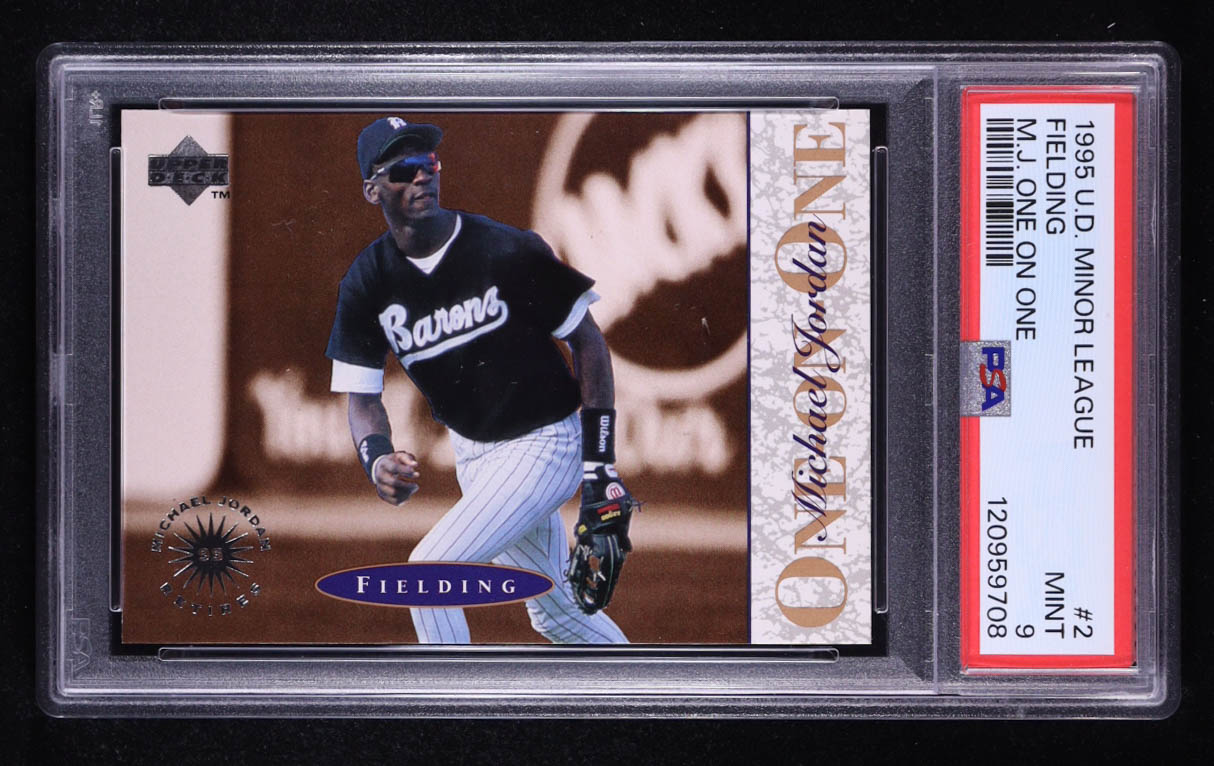 Michael Jordan 1995 Upper Deck Minors Jordan One-On-One #2 RC (PSA 9) at PristineAuction.com Michael Jordan 1995 Upper Deck Minors Jordan One-On-One #2 RC (PSA 9) at PristineAuction.com