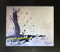 Mark Lewis Custom Framed Original Painting On Canvas #017-25 (Lewis) at PristineAuction.com
