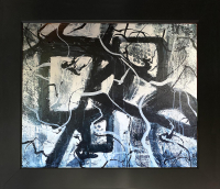 Mark Lewis Custom Framed Original Painting On Canvas #018-25 (Lewis) at PristineAuction.com