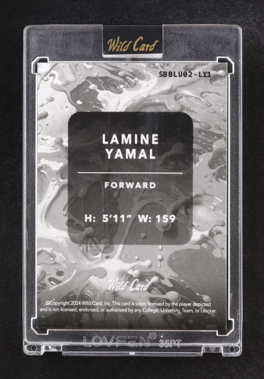 Lamine Yamal 2024 Wild Card Splat Blue Shimmer #SBBLU02-LY1 RC #2/5 at PristineAuction.com Lamine Yamal 2024 Wild Card Splat Blue Shimmer #SBBLU02-LY1 RC #2/5 at PristineAuction.com