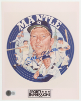 Mickey Mantle Signed 8x10 Poster (Beckett) at PristineAuction.com