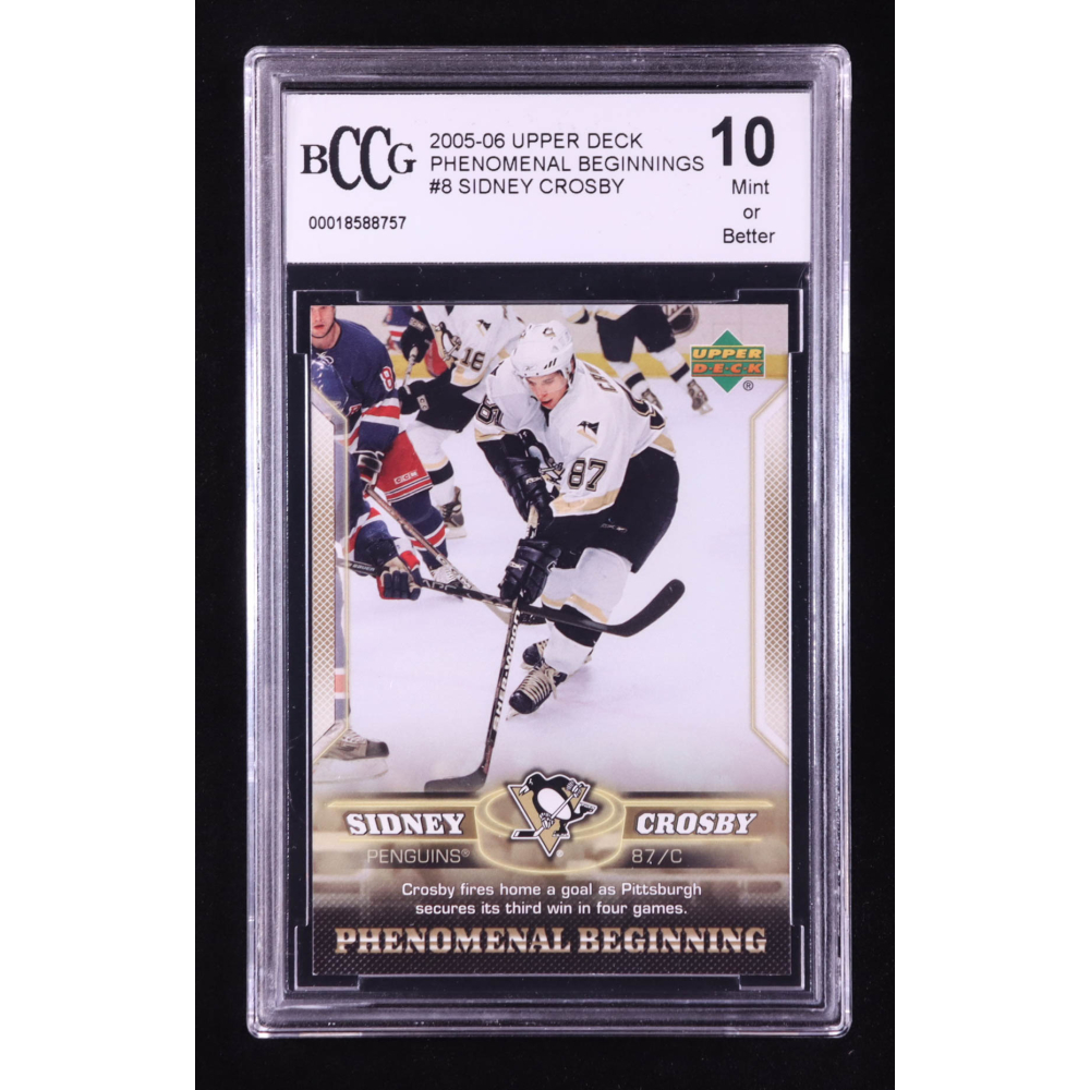 Sidney Crosby 2005-06 Upper Deck Phenomenal Beginnings #8 RC (BCCG 10) at PristineAuction.com