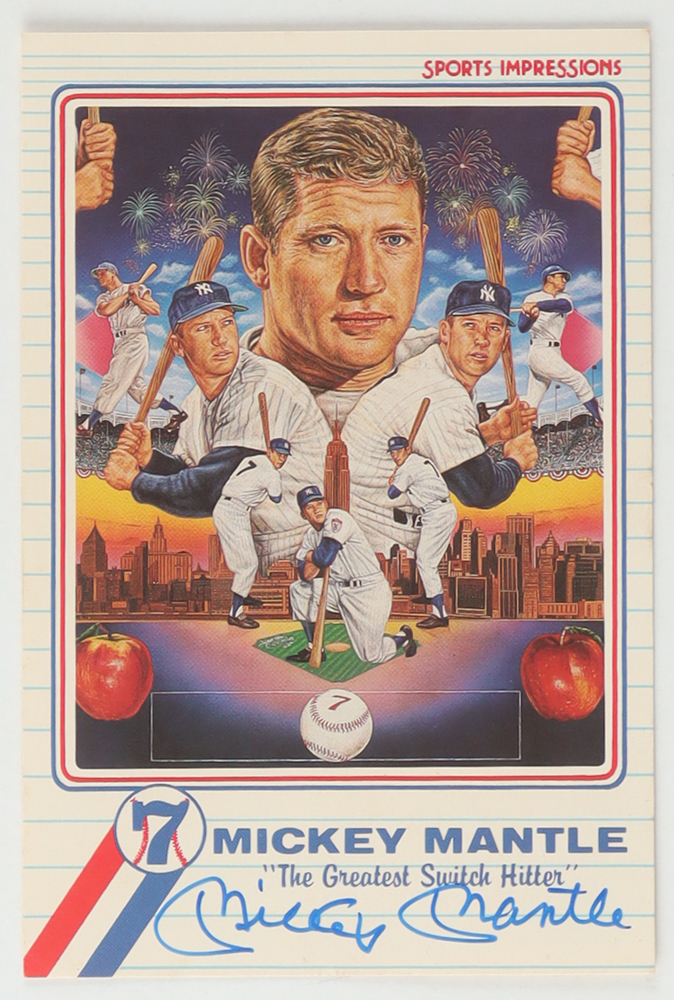 Mickey Mantle Signed 4x6 Postcard (Beckett) at PristineAuction.com Mickey Mantle Signed 4x6 Postcard (Beckett) at PristineAuction.com