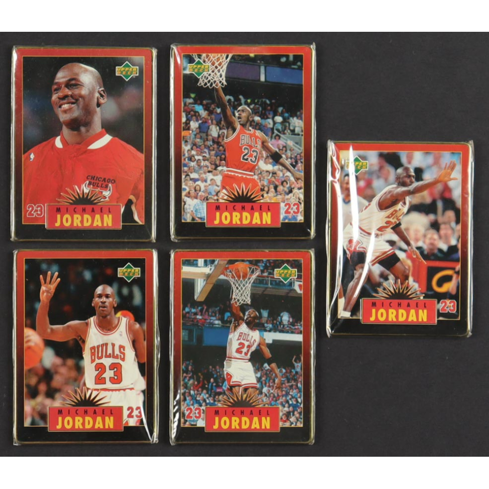 Michael Jordan 1996 Upper Deck All-Metal Collectors Tin of (5) Basketball Cards at PristineAuction.com