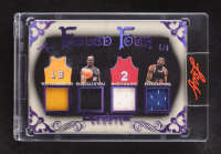Wilt Chamberlain/Shaquille O'Neal/Moses Malone/Patrick Ewing 2024 Leaf Ultimate Sports Fabled Four Purple #FF-3 #5/8 at PristineAuction.com