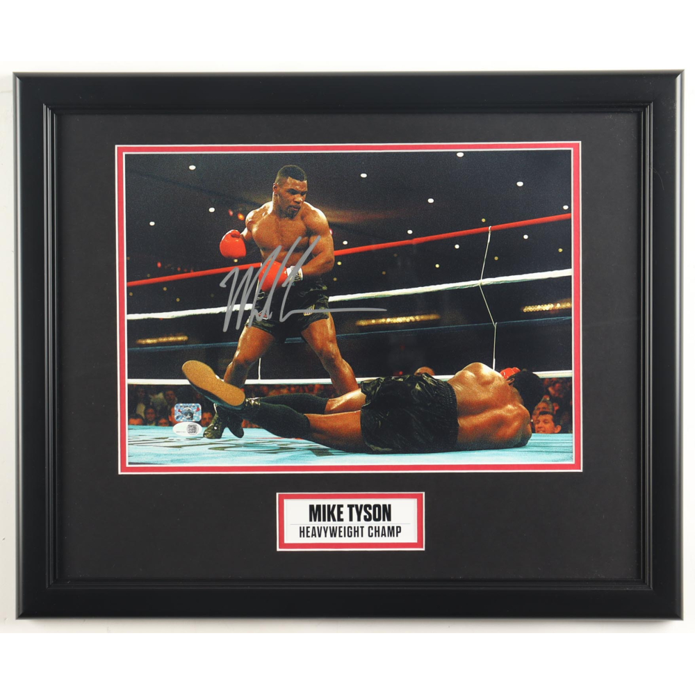 Mike Tyson Signed Custom Framed Photo Display (Tyson & JSA) at PristineAuction.com