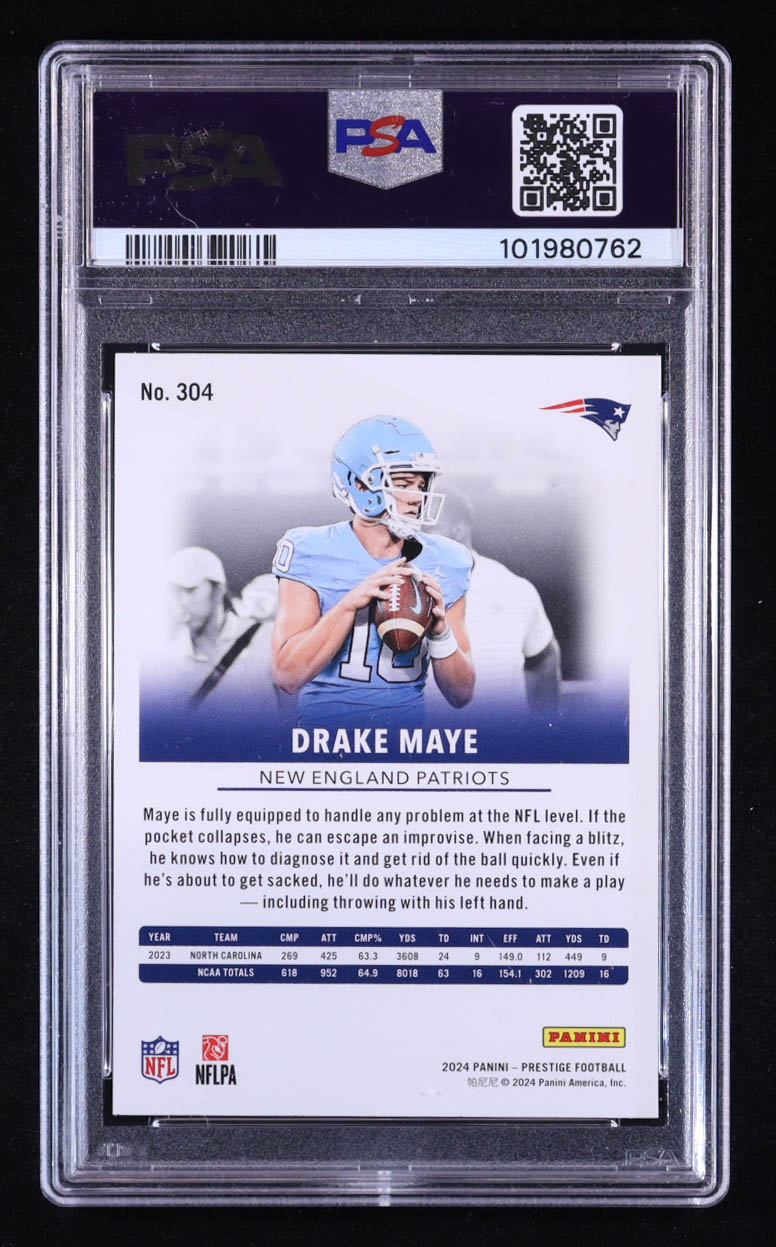 Drake Maye 2024 Prestige #304 RC (PSA 10) at PristineAuction.com Drake Maye 2024 Prestige #304 RC (PSA 10) at PristineAuction.com