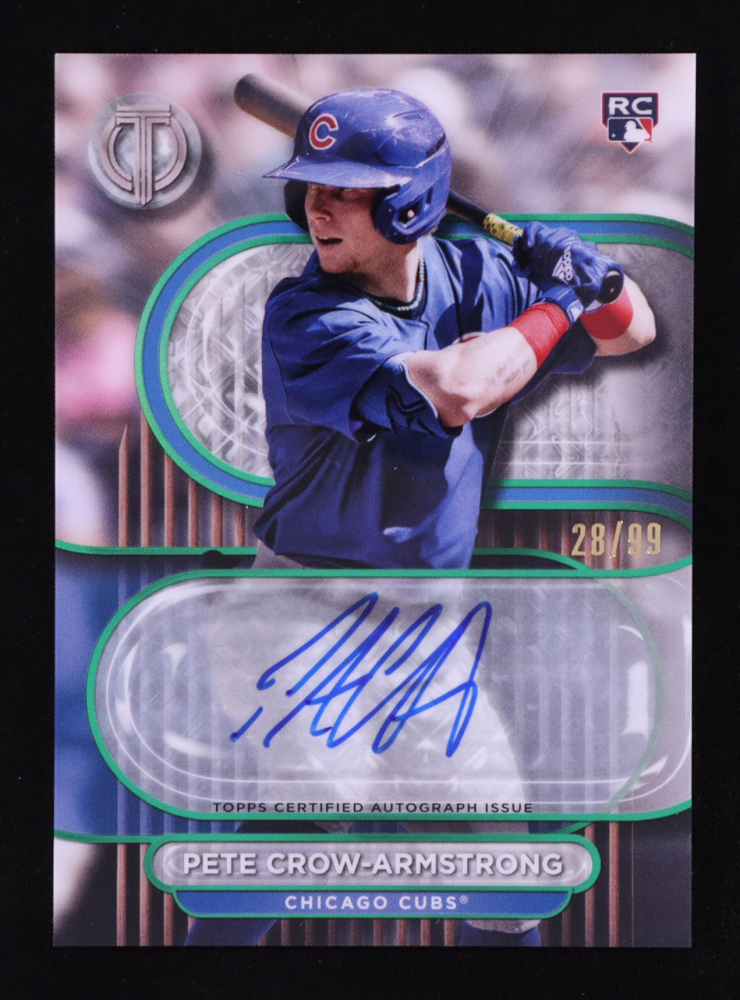 Pete Crow-Armstrong 2024 Topps Tribute Autographs Green #TAPC RC #28/99