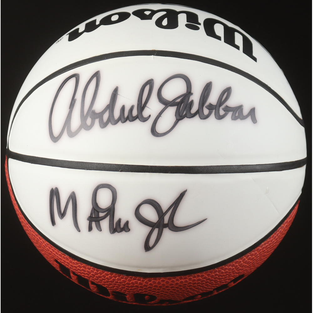 Kareem Abdul-Jabbar, Magic Johnson & Michael Cooper Signed Wilson NBA Basketball (Beckett) at PristineAuction.com