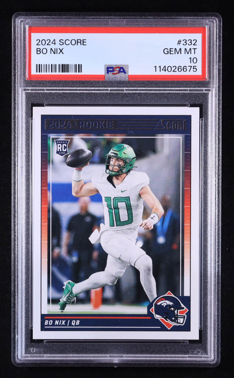 Bo Nix 2024 Score #332 RC (PSA 10) at PristineAuction.com Bo Nix 2024 Score #332 RC (PSA 10) at PristineAuction.com