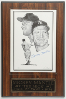 Mickey Mantle Signed Lithograph Custom Plaque Display (Beckett) at PristineAuction.com