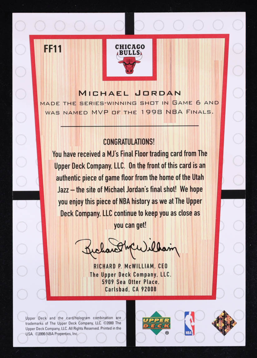 Michael Jordan 2000 Upper Deck Century Legends MJ Final Floor Jumbos #FF11 at PristineAuction.com Michael Jordan 2000 Upper Deck Century Legends MJ Final Floor Jumbos #FF11 at PristineAuction.com