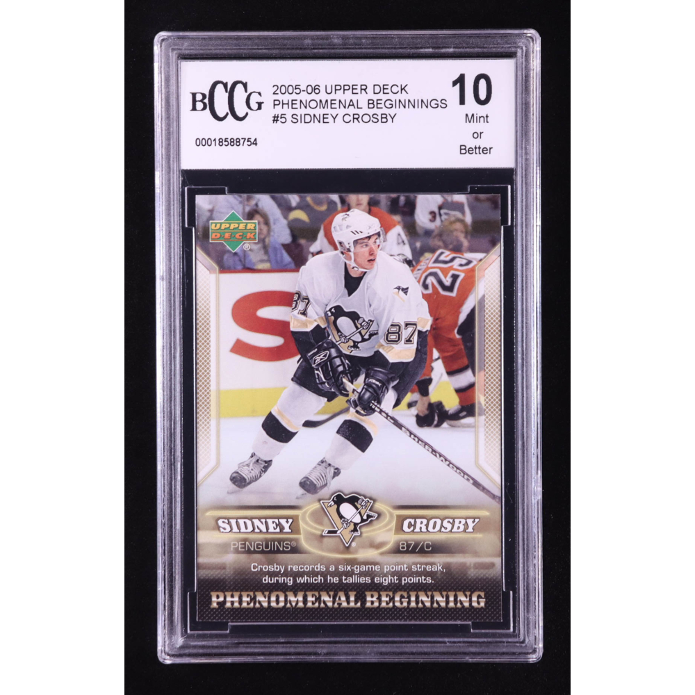 Sidney Crosby 2005-06 Upper Deck Phenomenal Beginnings #5 RC (BCCG 10) at PristineAuction.com