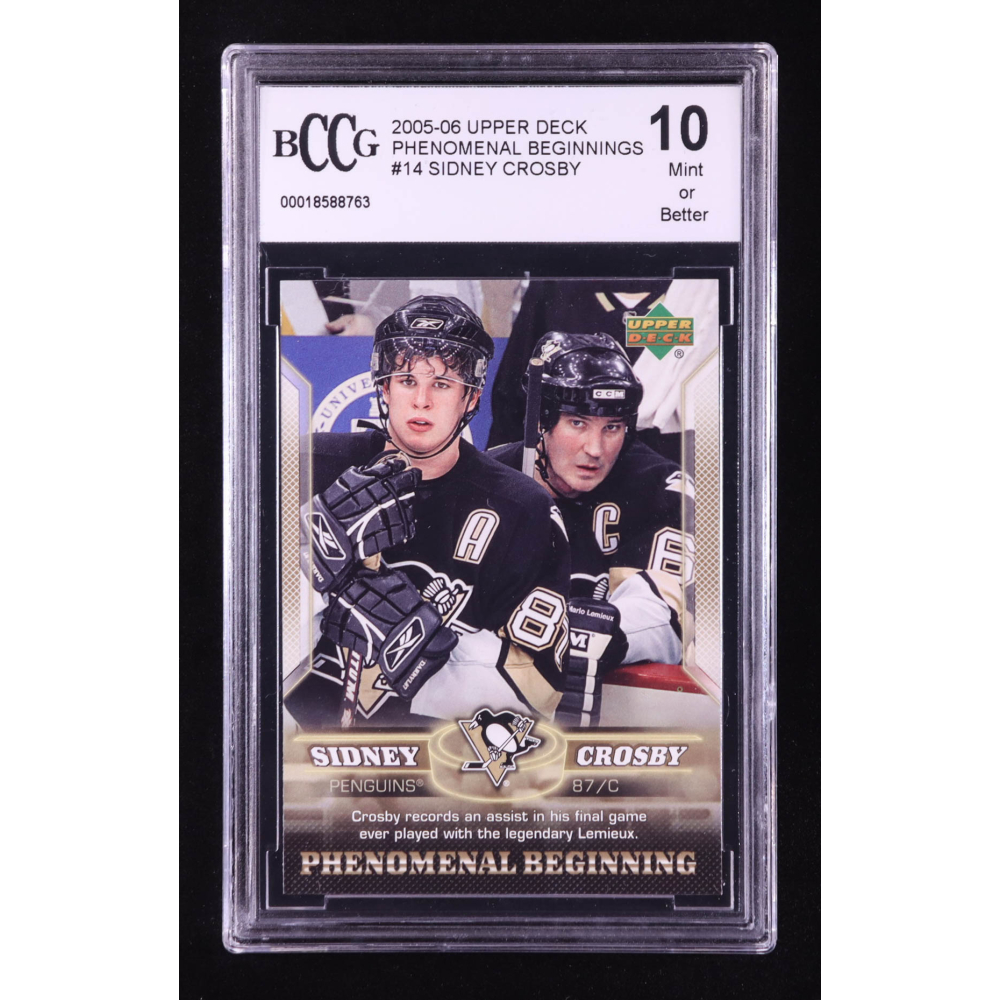 Sidney Crosby 2005-06 Upper Deck Phenomenal Beginnings #14 RC (BCCG 10) at PristineAuction.com