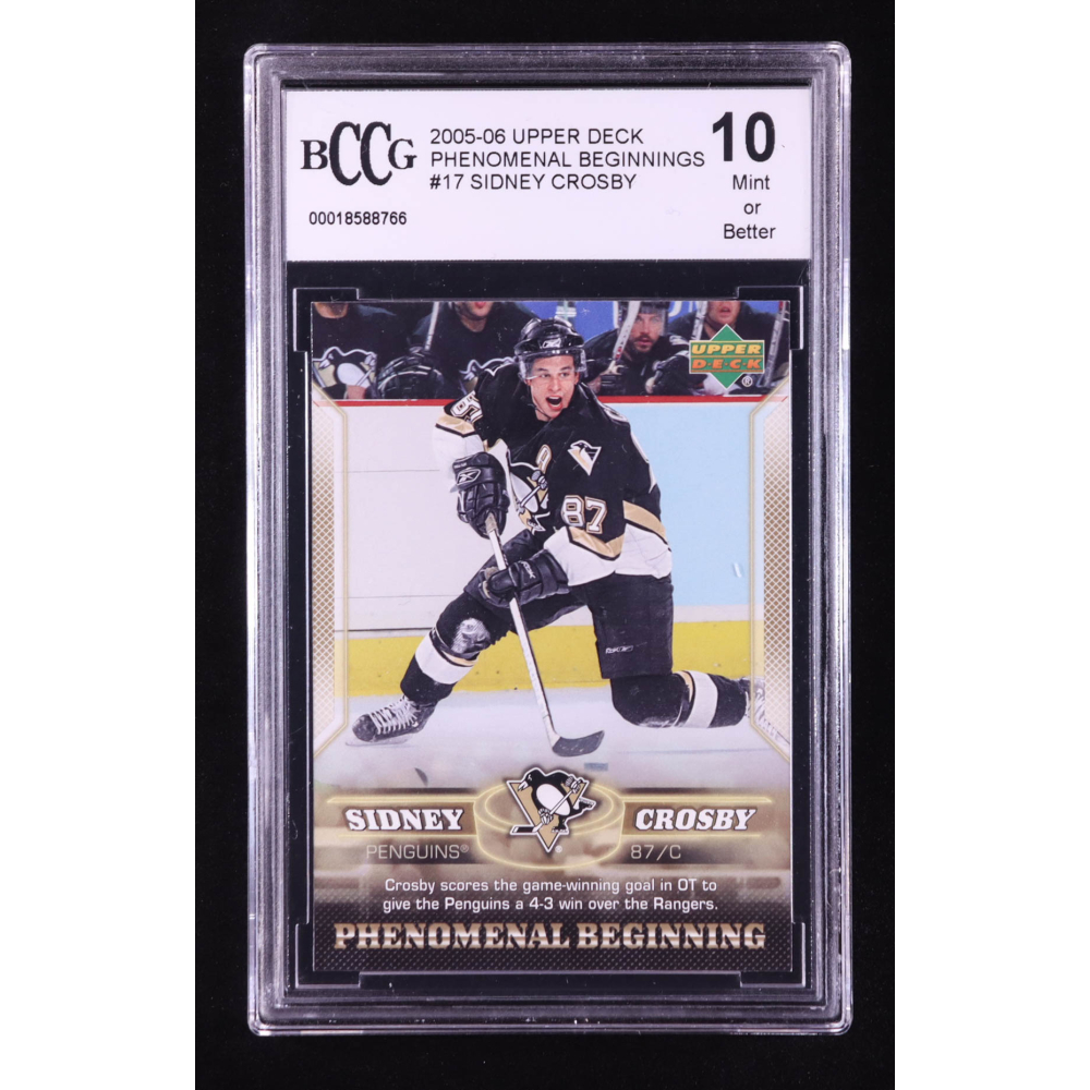 Sidney Crosby 2005-06 Upper Deck Phenomenal Beginnings #17 RC (BCCG 10) at PristineAuction.com