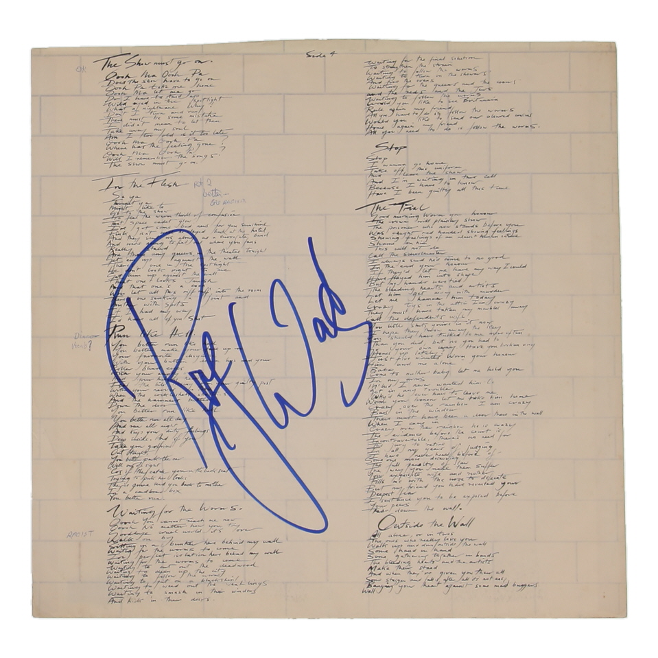 Roger Waters Signed "The Wall" Vintage Vinyl LP Album (Beckett) at PristineAuction.com Roger Waters Signed "The Wall" Vintage Vinyl LP Album (Beckett) at PristineAuction.com