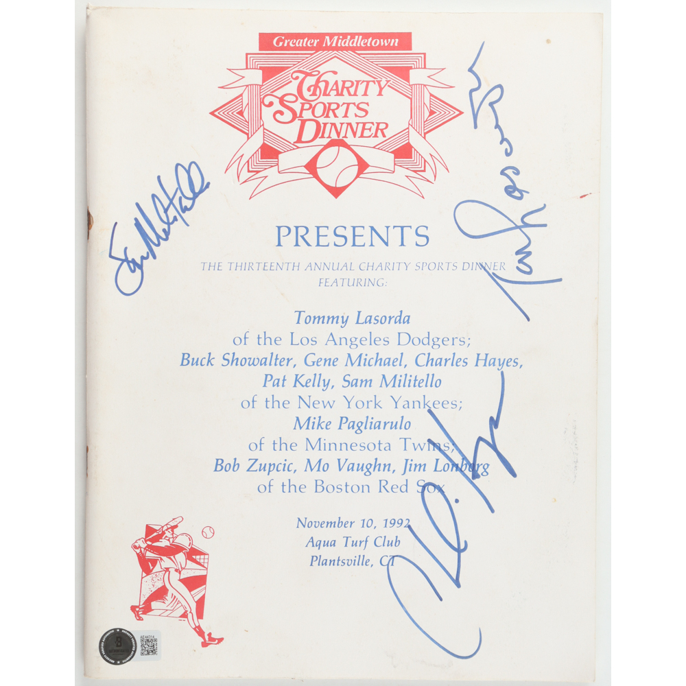 Tommy Lasorda, Charlie Hayes & Sam Militello Signed 1992 Charity Sports Dinner (Beckett) at PristineAuction.com