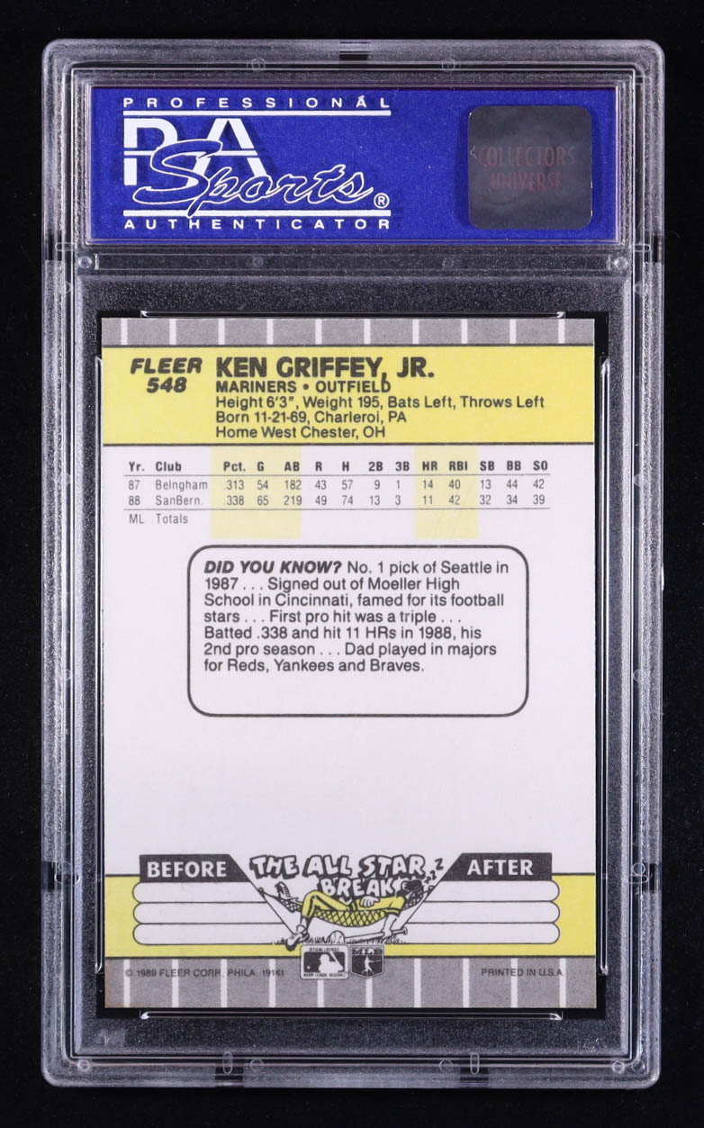 Ken Griffey Jr. 1989 Fleer #548 RC (PSA 9) at PristineAuction.com Ken Griffey Jr. 1989 Fleer #548 RC (PSA 9) at PristineAuction.com