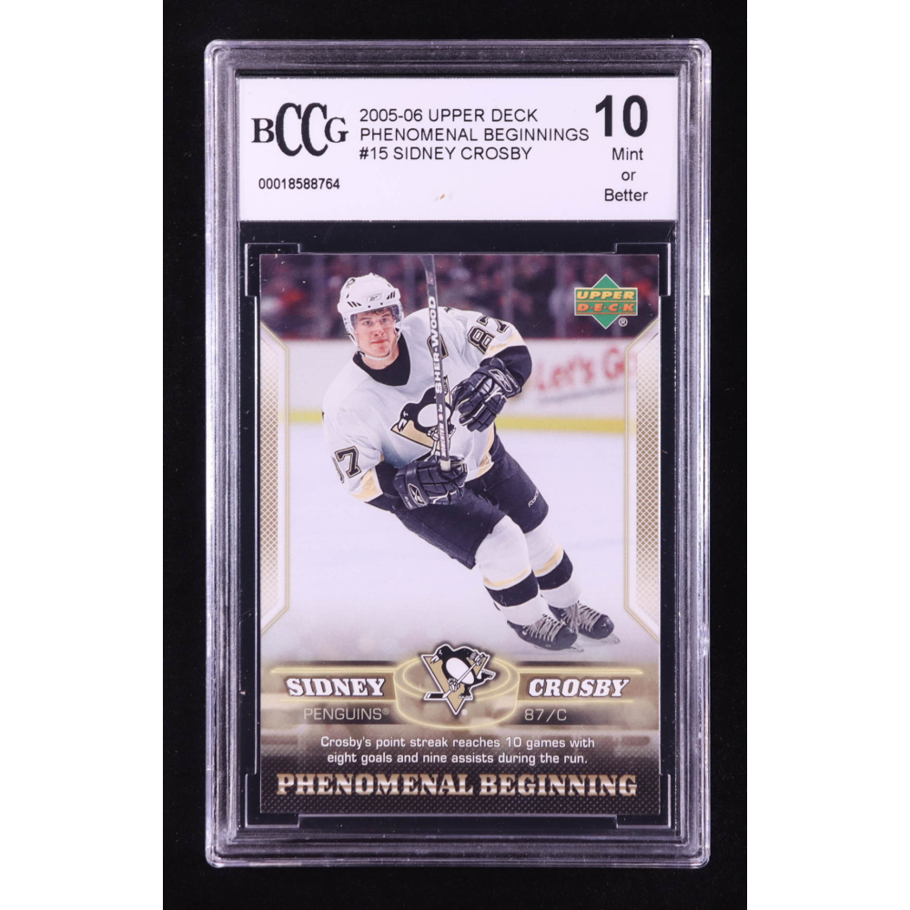 Sidney Crosby 2005-06 Upper Deck Phenomenal Beginnings #15 RC (BCCG 10) at PristineAuction.com