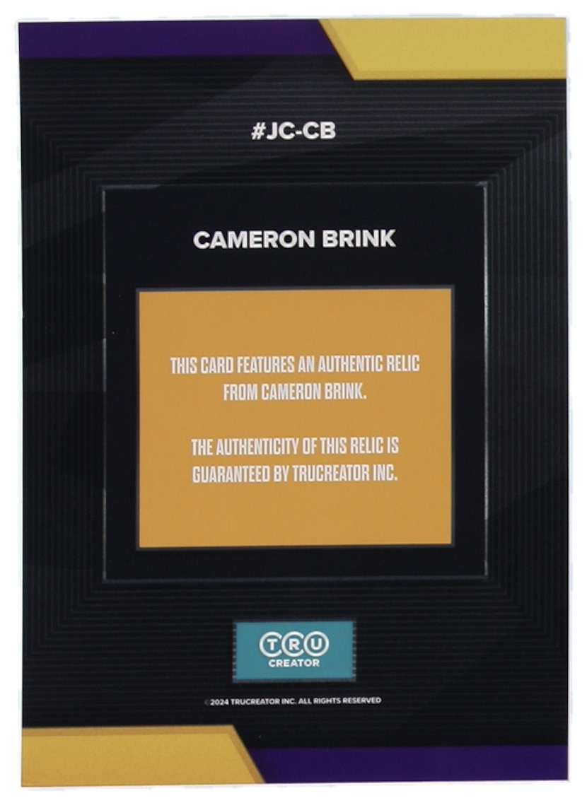 Cameron Brink 2024 TruSport Jumbo TruCreator Cracked Ice #21 #JCCB JSY RC at PristineAuction.com Cameron Brink 2024 TruSport Jumbo TruCreator Cracked Ice #21 #JCCB JSY RC at PristineAuction.com
