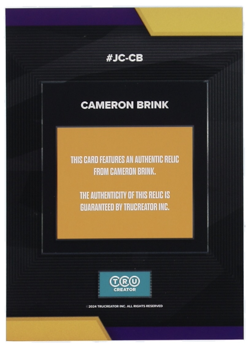 Cameron Brink 2024 TruSport Jumbo TruCreator Cracked Ice #21 #JCCB JSY RC at PristineAuction.com Cameron Brink 2024 TruSport Jumbo TruCreator Cracked Ice #21 #JCCB JSY RC at PristineAuction.com