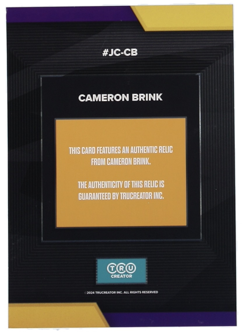 Cameron Brink 2024 TruSport Jumbo TruCreator Cracked Ice #21 #JCCB JSY RC at PristineAuction.com Cameron Brink 2024 TruSport Jumbo TruCreator Cracked Ice #21 #JCCB JSY RC at PristineAuction.com