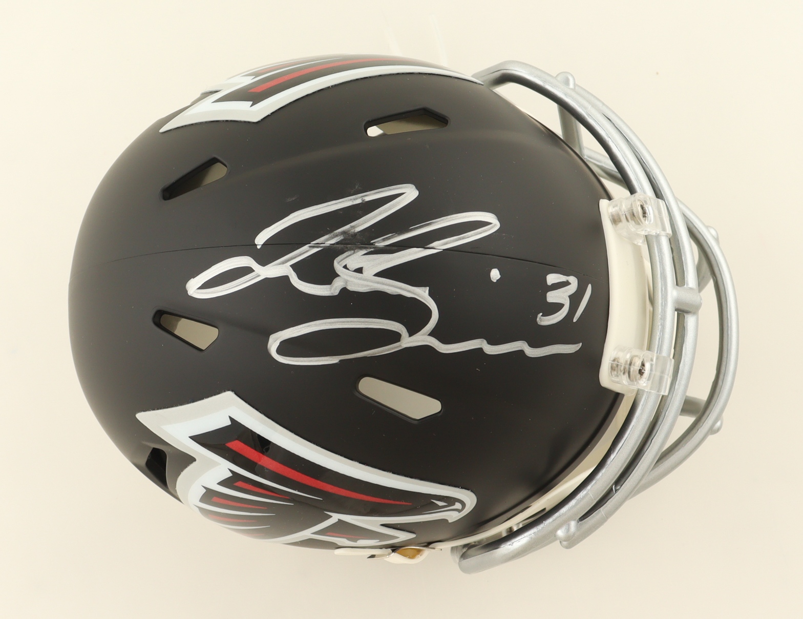 Justin Simmons Signed Falcons Speed Mini Helmet (JSA) at PristineAuction.com Justin Simmons Signed Falcons Speed Mini Helmet (JSA) at PristineAuction.com