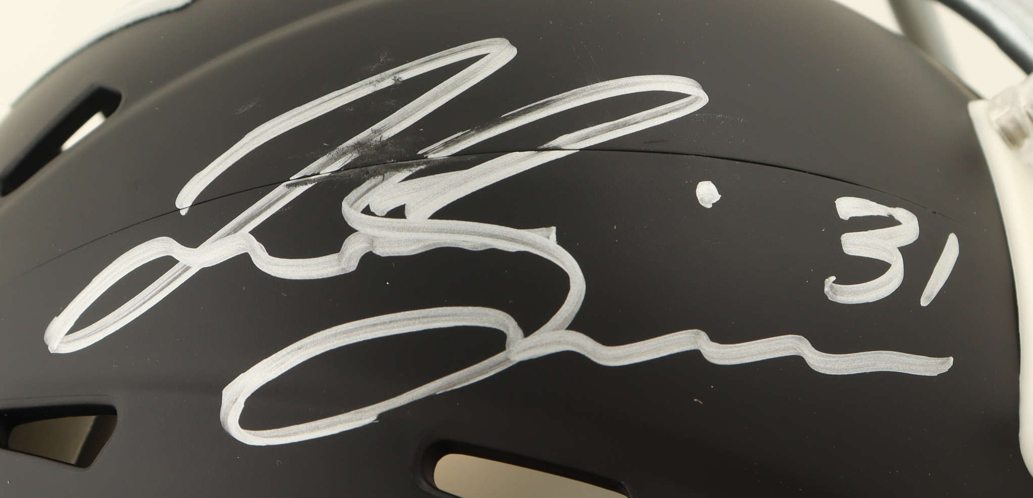 Justin Simmons Signed Falcons Speed Mini Helmet (JSA) at PristineAuction.com Justin Simmons Signed Falcons Speed Mini Helmet (JSA) at PristineAuction.com