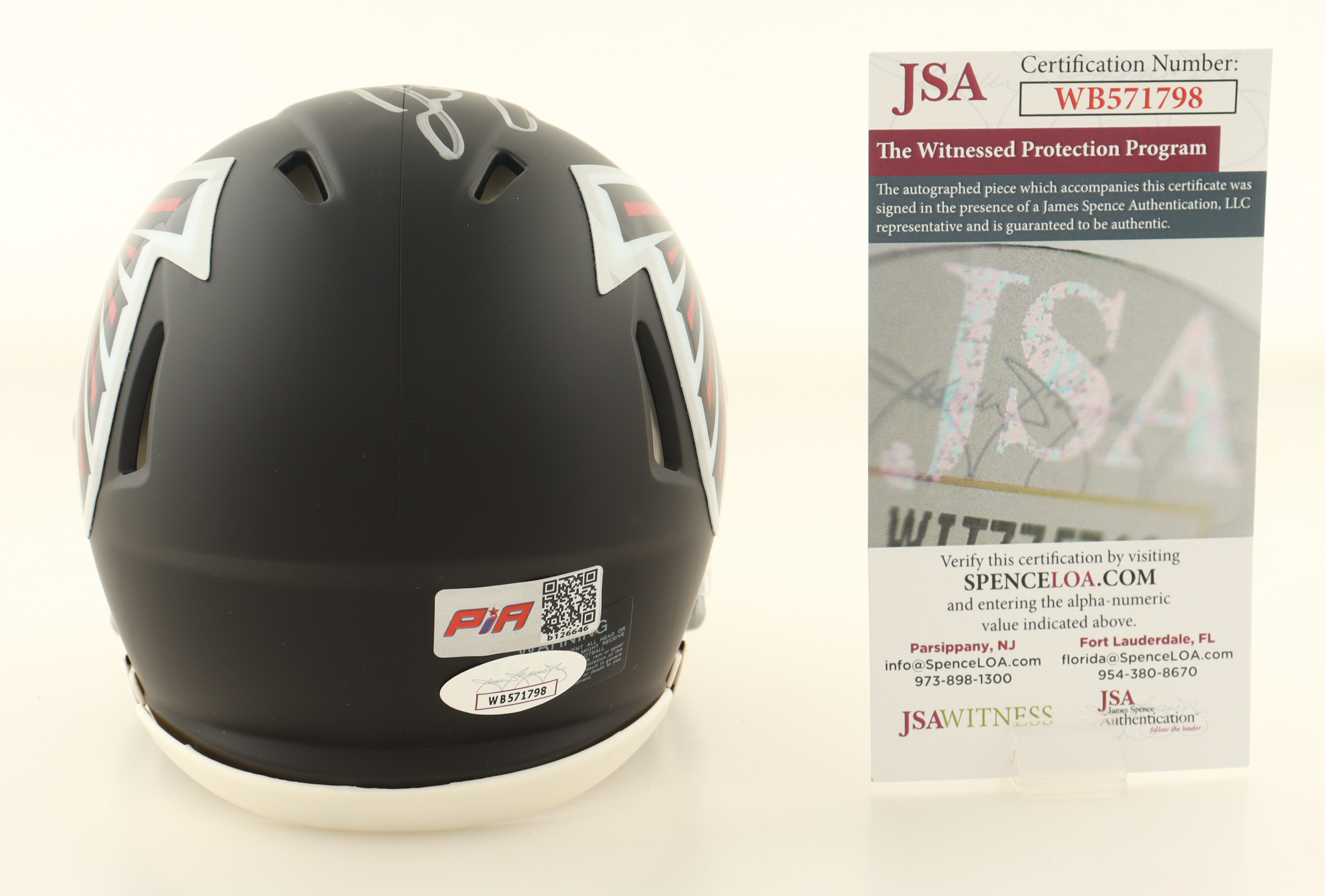Justin Simmons Signed Falcons Speed Mini Helmet (JSA) at PristineAuction.com Justin Simmons Signed Falcons Speed Mini Helmet (JSA) at PristineAuction.com