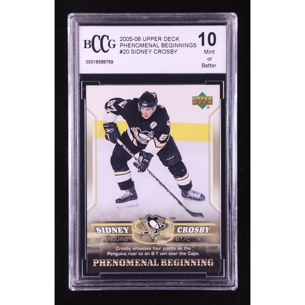 Sidney Crosby 2005-06 Upper Deck Phenomenal Beginnings #20 RC (BCCG 10) at PristineAuction.com