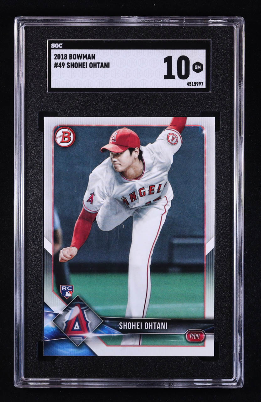Shohei Ohtani 2018 Bowman #49 RC (SGC 10) at PristineAuction.com Shohei Ohtani 2018 Bowman #49 RC (SGC 10) at PristineAuction.com