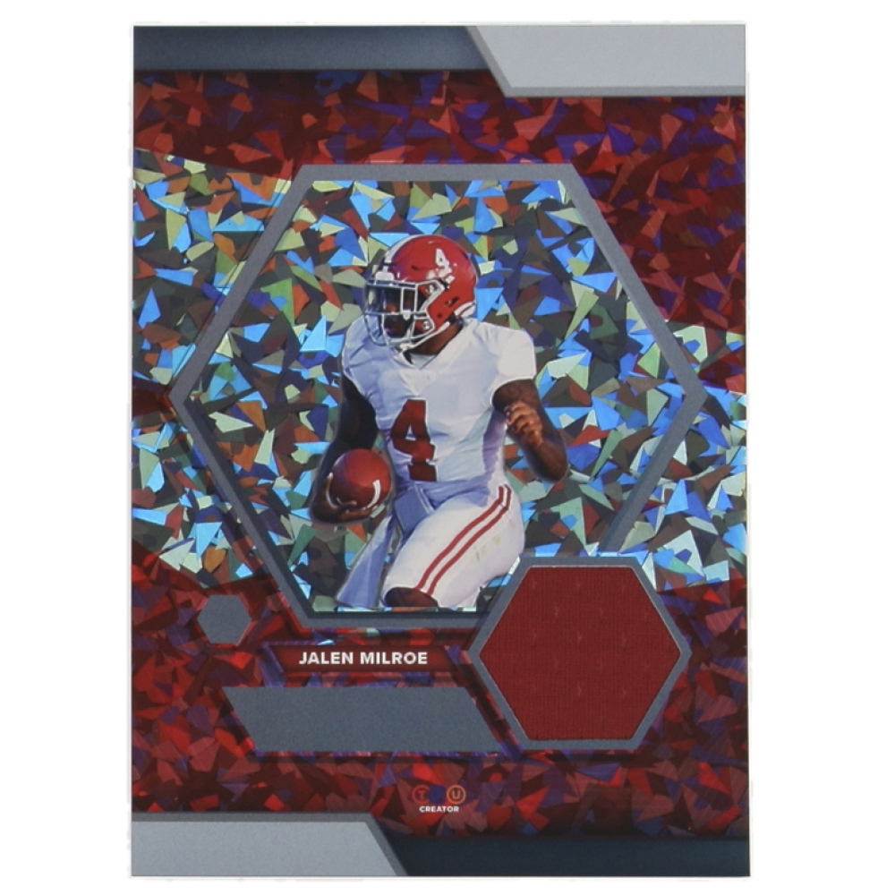 Jalen Milroe 2024 TruSport Jumbo Trucreator Card Cracked Ice #11 #JCJM JSY RC at PristineAuction.com