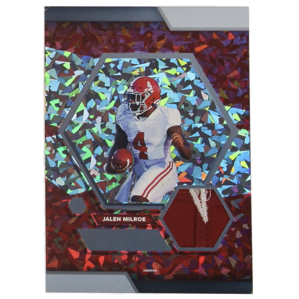 Jalen Milroe 2024 TruSport Jumbo Trucreator Card Cracked Ice #11 #JCJM JSY RC at PristineAuction.com