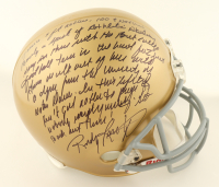 Rudy Ruettiger Signed Notre Dame Fighting Irish Full-Size Helmet with Extensive Inscription (JSA) at PristineAuction.com