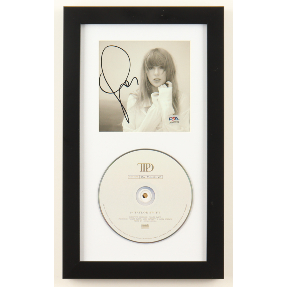 Taylor Swift Signed "The Tortured Poets Department" Custom Framed CD Album Insert Display With Disc (PSA) at PristineAuction.com
