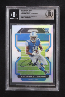 Amon-Ra St. Brown Signed 2021 Panini Prizm Prizms Silver #358 RC (BGS) at PristineAuction.com