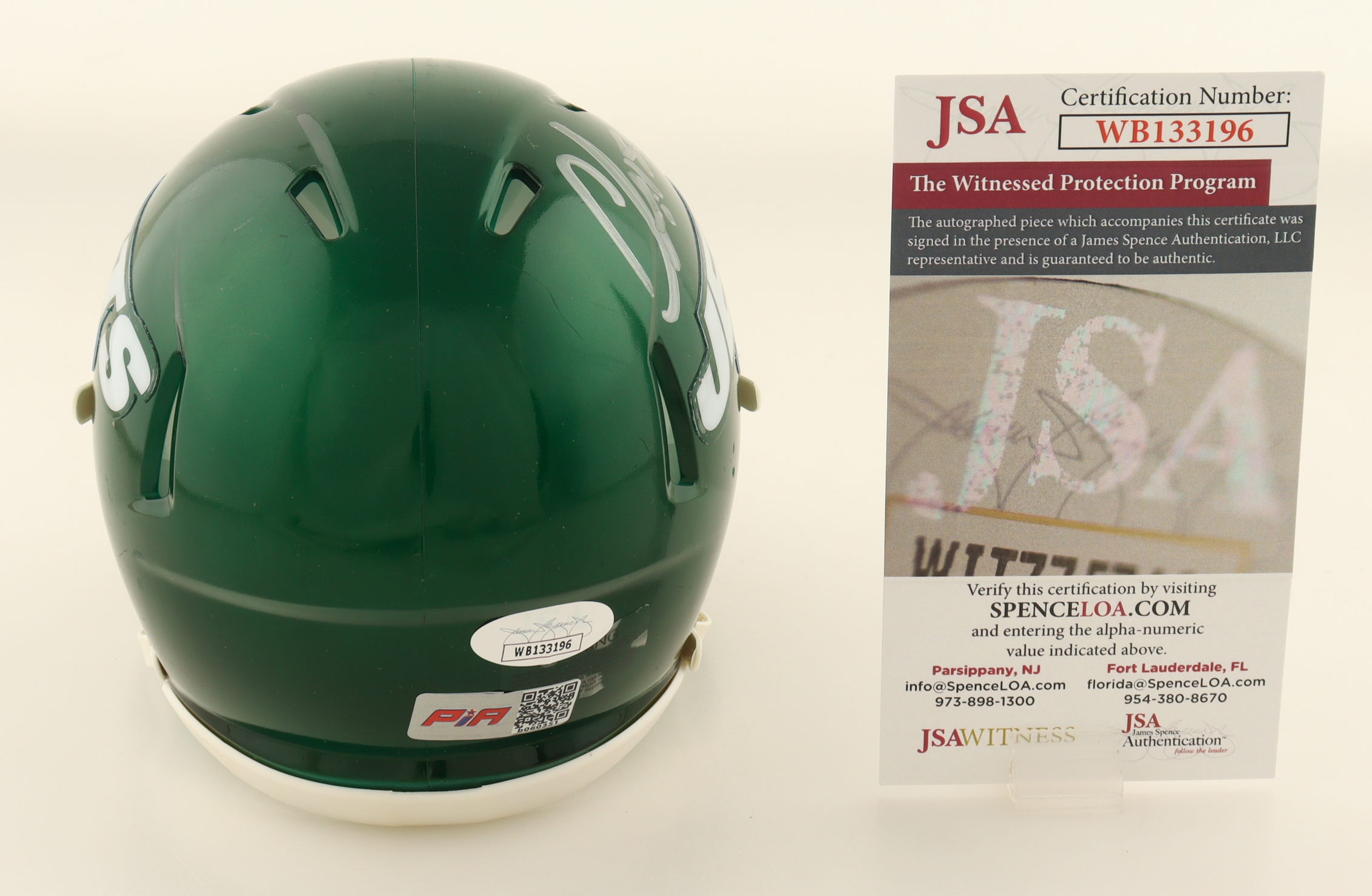 CJ Mosely Signed Jets Speed Mini Helmet (JSA) at PristineAuction.com CJ Mosely Signed Jets Speed Mini Helmet (JSA) at PristineAuction.com