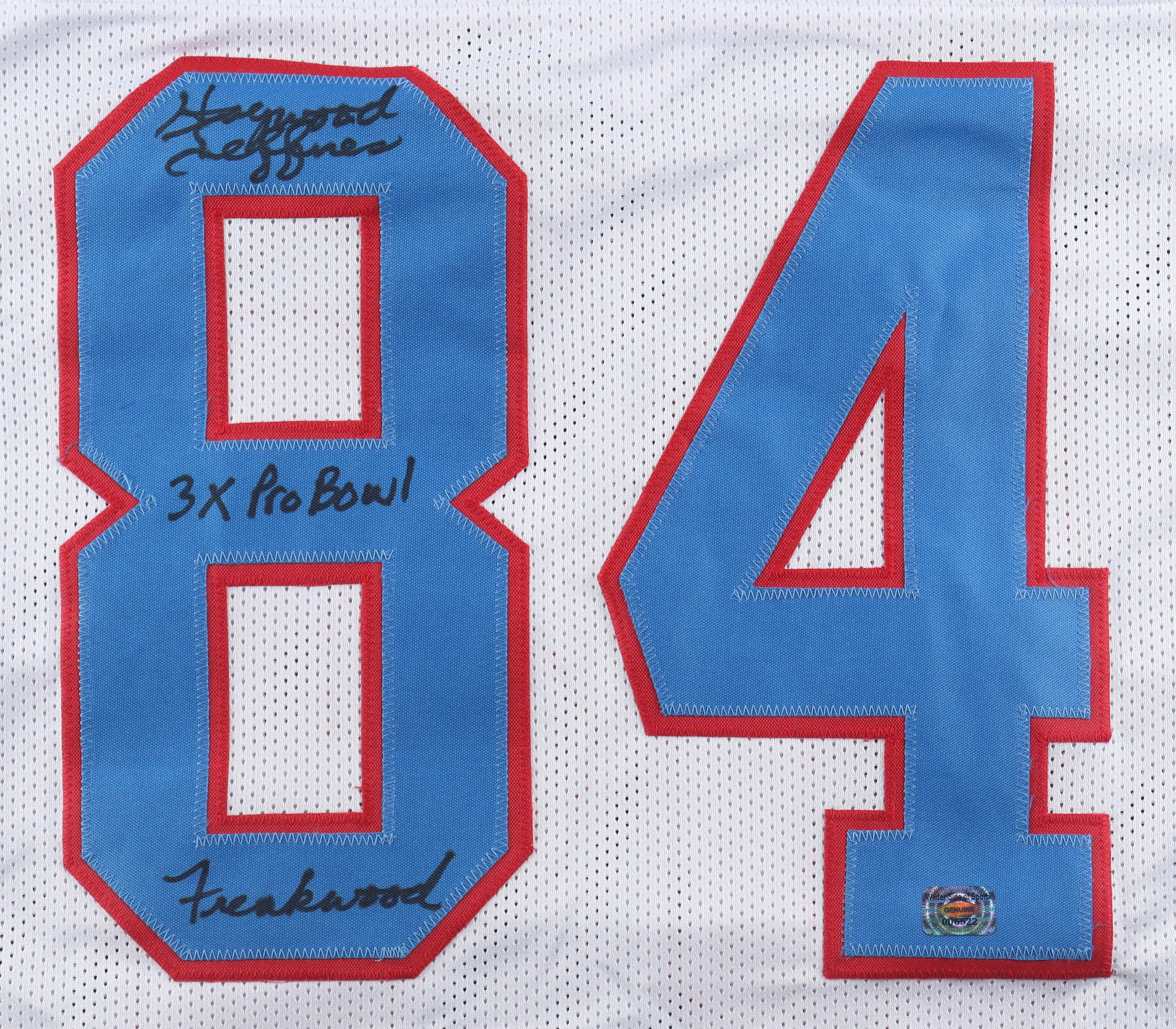 Haywood Jeffires Signed Jersey Inscribed "3x Pro Bowl" & "Freakwood" (Wilder) at PristineAuction.com Haywood Jeffires Signed Jersey Inscribed "3x Pro Bowl" & "Freakwood" (Wilder) at PristineAuction.com