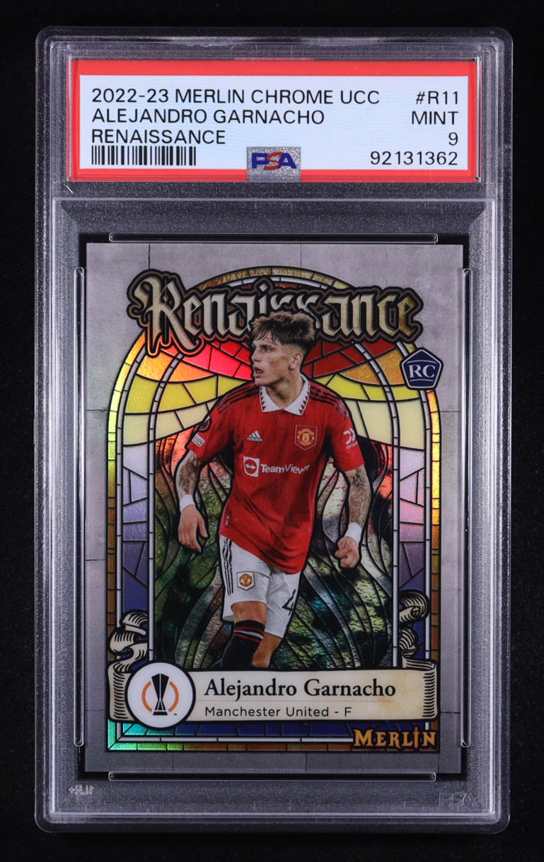 Alejandro Garnacho 2022-23 Topps Merlin UEFA Renaissance #R11 RC (PSA 9) at PristineAuction.com Alejandro Garnacho 2022-23 Topps Merlin UEFA Renaissance #R11 RC (PSA 9) at PristineAuction.com