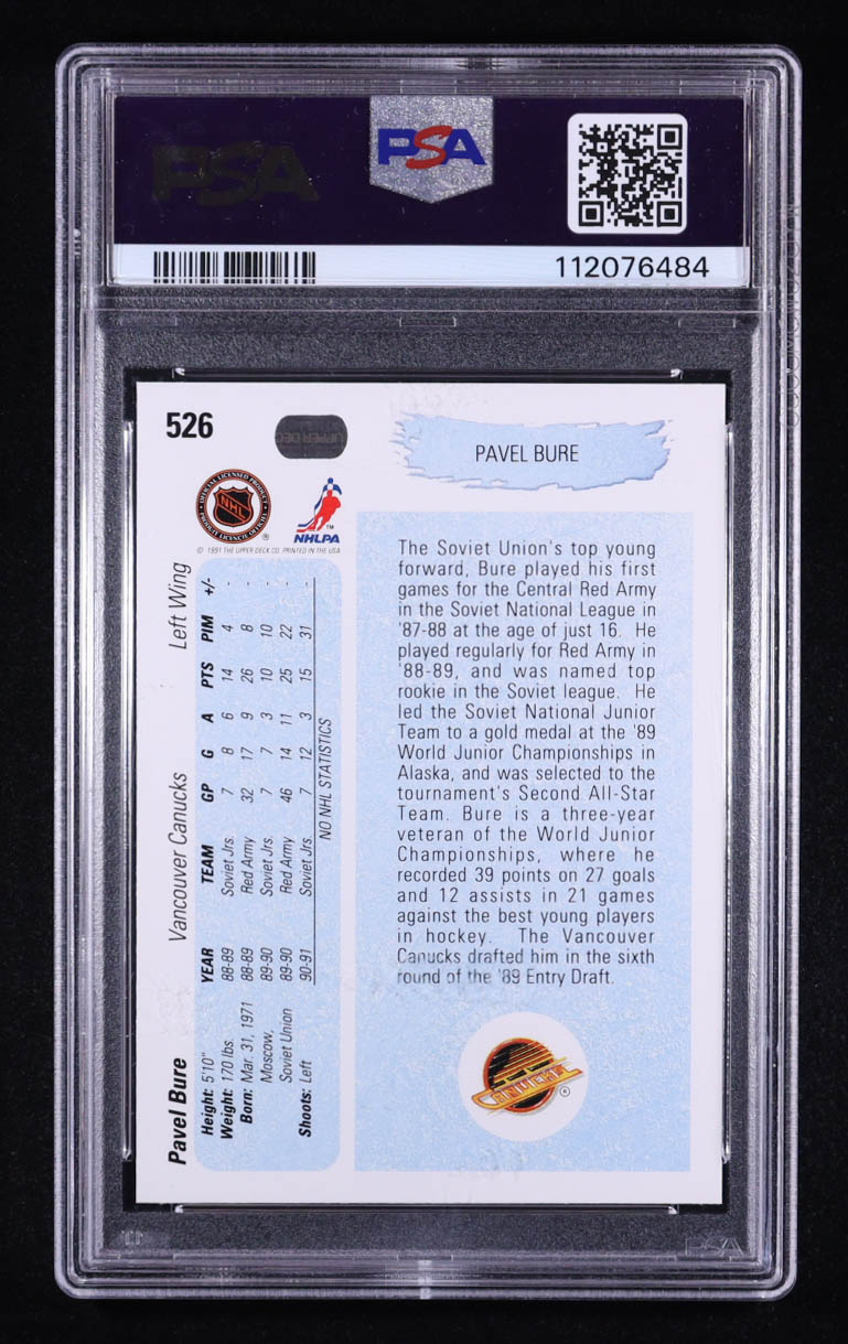 Pavel Bure 1990-91 Upper Deck #526 YG RC (PSA 8.5) at PristineAuction.com Pavel Bure 1990-91 Upper Deck #526 YG RC (PSA 8.5) at PristineAuction.com