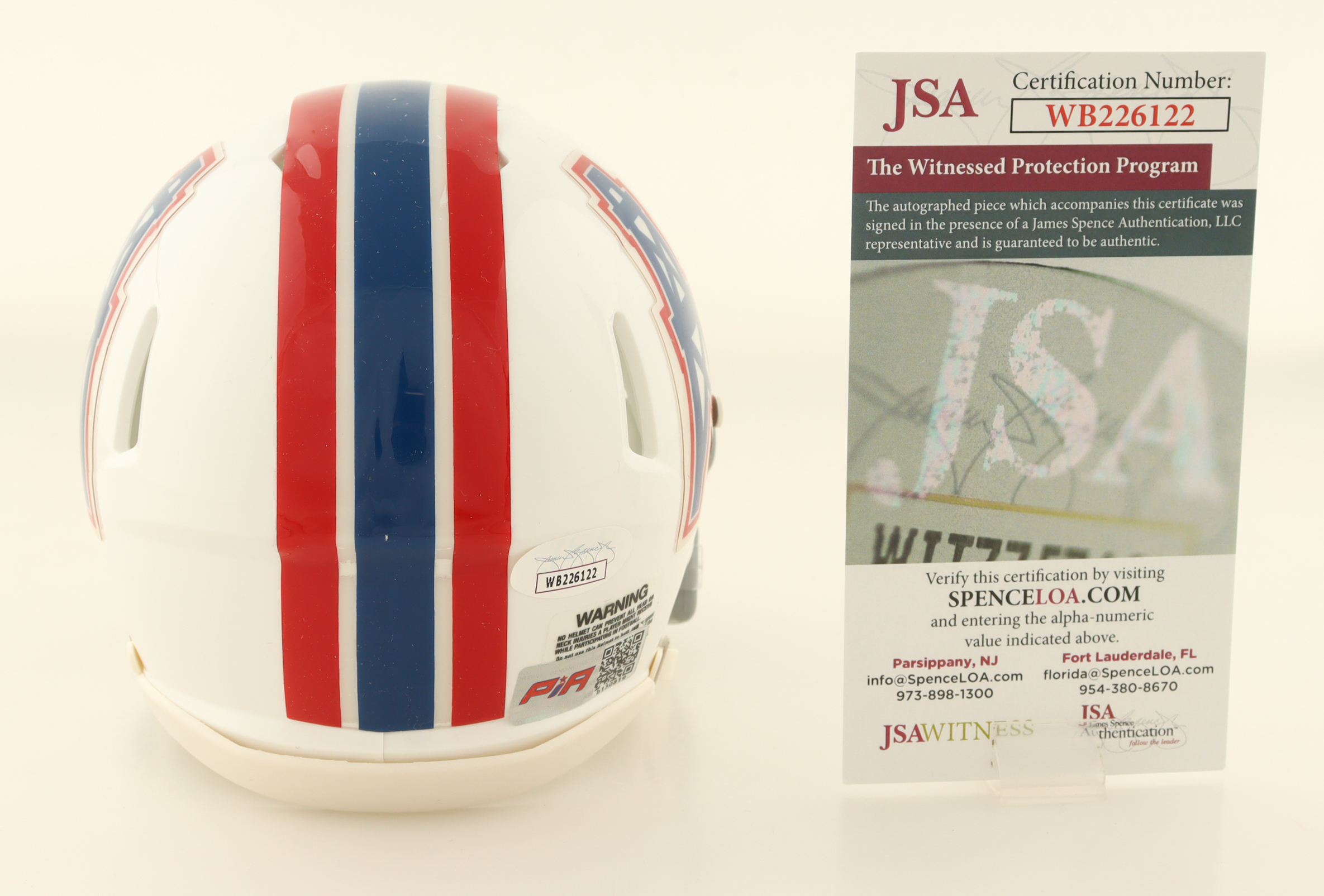 Warren Moon Signed Oilers Speed Mini Helmet Inscribed "HOF 06" (JSA) at PristineAuction.com Warren Moon Signed Oilers Speed Mini Helmet Inscribed "HOF 06" (JSA) at PristineAuction.com