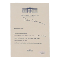Bill Clinton Signed Clinton-Lewinsky Scandal 5x7 Print (JSA) at PristineAuction.com