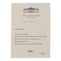 Bill Clinton Signed Clinton-Lewinsky Scandal 5x7 Print (JSA) at PristineAuction.com