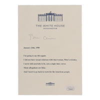 Bill Clinton Signed Clinton-Lewinsky Scandal 5x7 Print (JSA) at PristineAuction.com