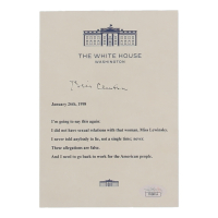 Bill Clinton Signed Clinton-Lewinsky Scandal 5x7 Print (JSA) at PristineAuction.com