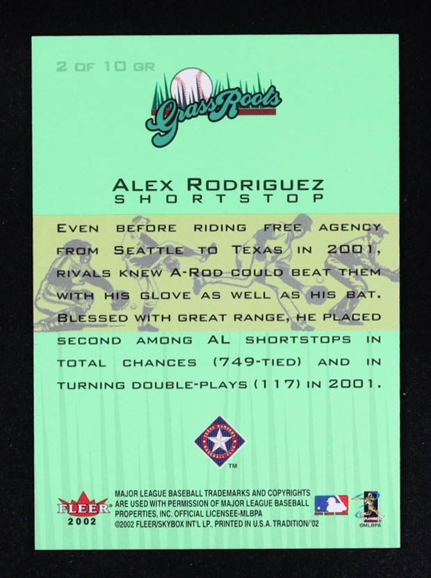 Alex Rodriguez 2002 Fleer Tradition Grass Roots #2 at PristineAuction.com Alex Rodriguez 2002 Fleer Tradition Grass Roots #2 at PristineAuction.com