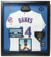 Ernie Banks Signed Cubs Custom Framed Jersey Display (Beckett) at PristineAuction.com
