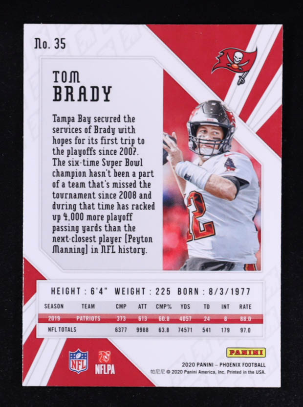 Tom Brady 2020 Panini Phoenix Fire Burst #35 at PristineAuction.com Tom Brady 2020 Panini Phoenix Fire Burst #35 at PristineAuction.com